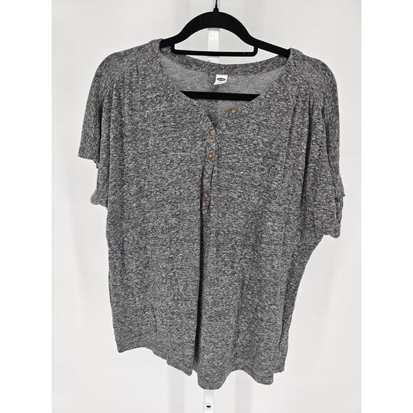 Old Navy Tops - Old Navy Womens Sz XL Short Sleeve Loose Fit T Shirt Gray Heathered